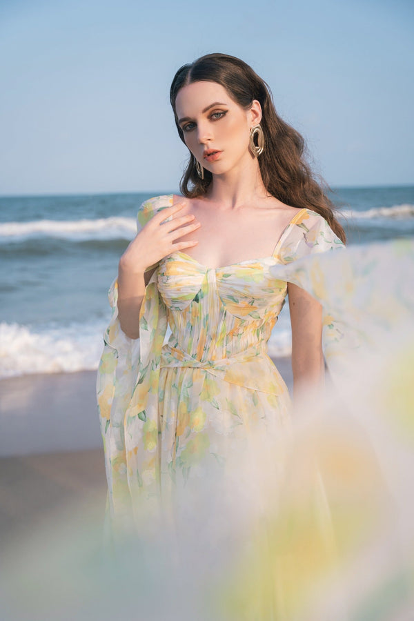 DARLING DIVA Đầm cánh tiên dài xẻ tà Daisy Dress