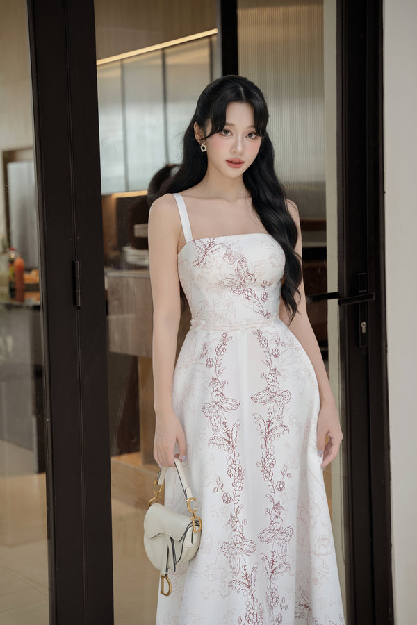 MORAN DRESS - ĐẦM HỌA TIẾT DÁNG DÀI