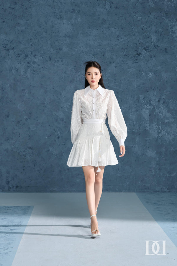 DARLING DIVA Đầm Tay Dài Phồng Dáng Xòe Ngắn Lanie Dress