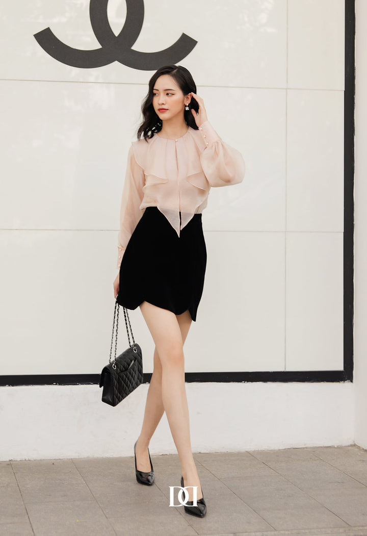 darlingdiva.vn Velvet Skirt ( Black )