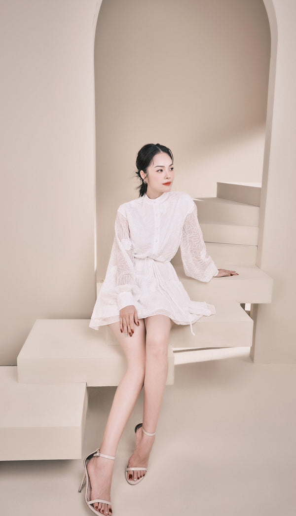 DARLING DIVA Đầm tay dài phồng dáng xòe ngắn Bevis Dress