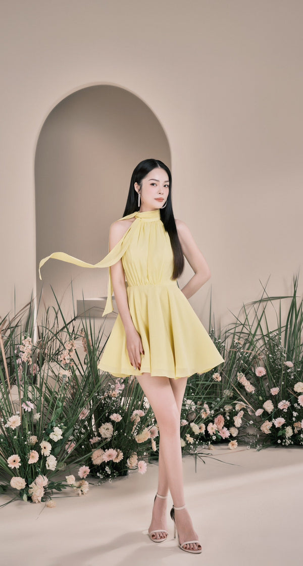 darlingdiva.vn Đầm mini cột dây cổ yếm xoè Willow Dress