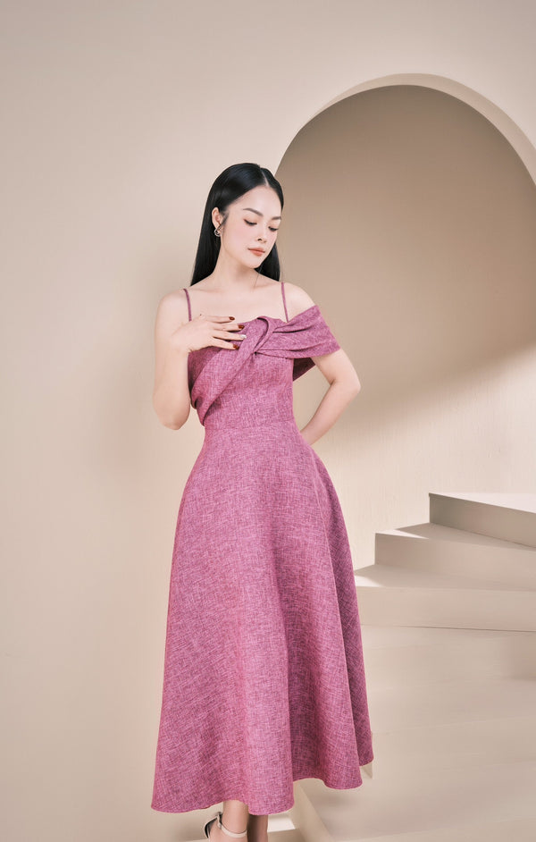 darlingdiva.vn Đầm thắt nơ hở một bên vai Thalia Dress